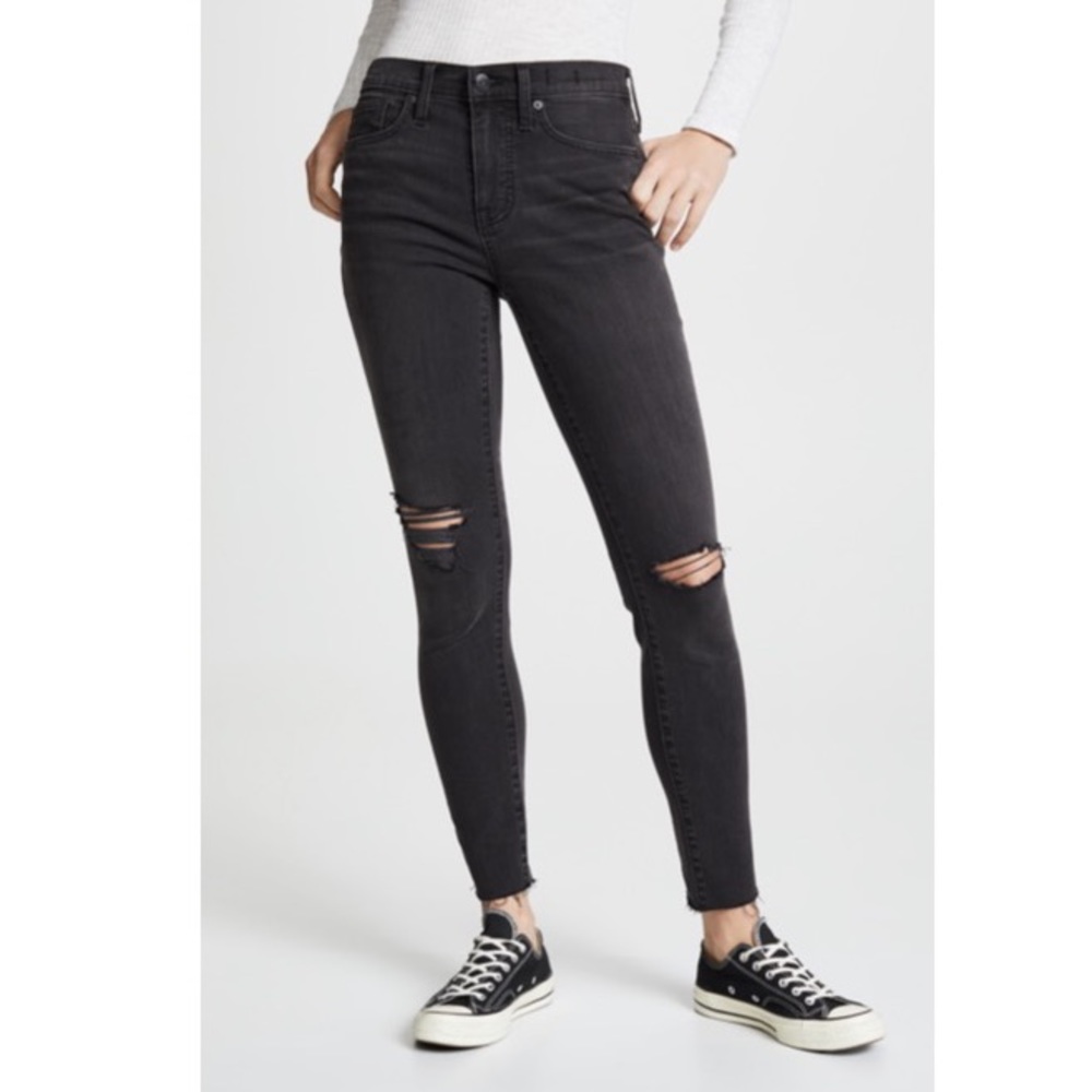 Madewell black high riser skinny jeans